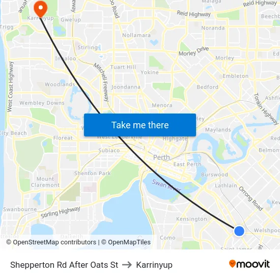 Shepperton Rd After Oats St to Karrinyup map