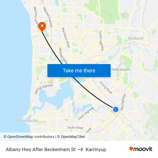 Albany Hwy After Beckenham St to Karrinyup map