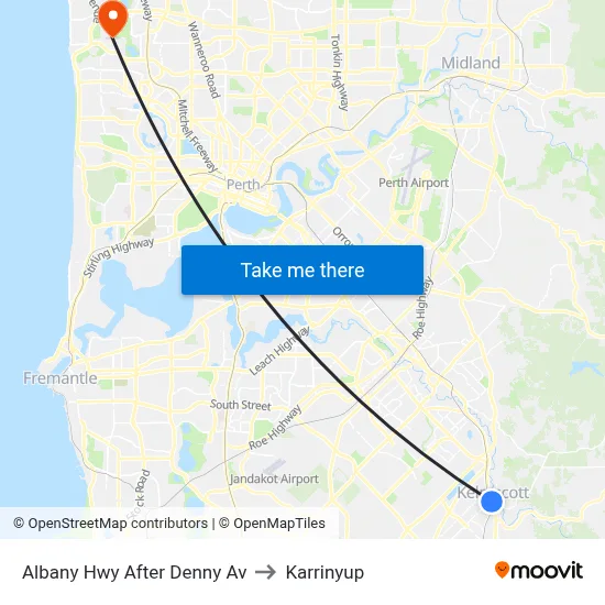 Albany Hwy After Denny Av to Karrinyup map