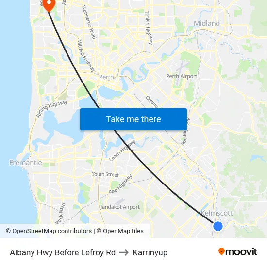 Albany Hwy Before Lefroy Rd to Karrinyup map