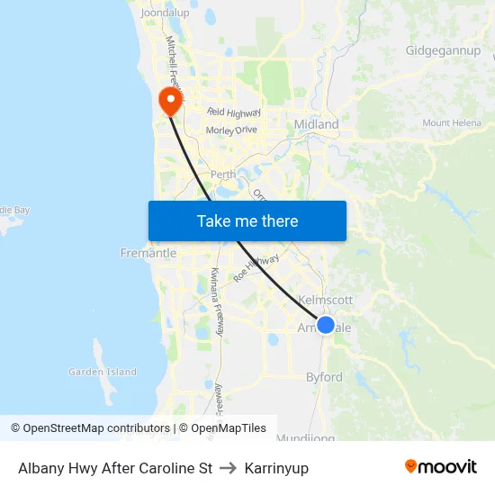 Albany Hwy After Caroline St to Karrinyup map