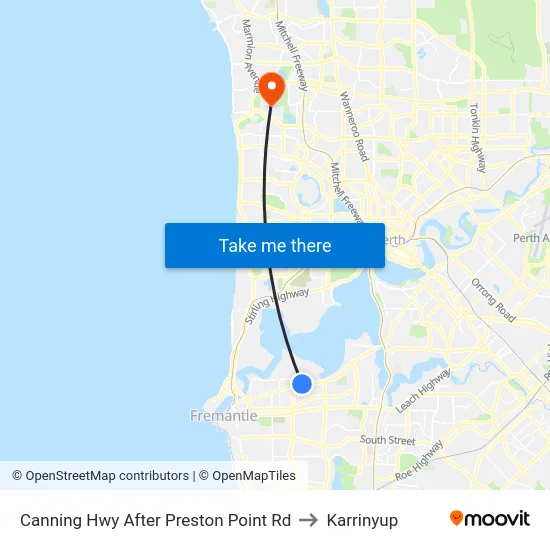 Canning Hwy After Preston Point Rd to Karrinyup map