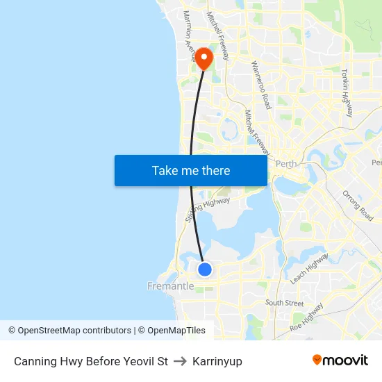 Canning Hwy Before Yeovil St to Karrinyup map