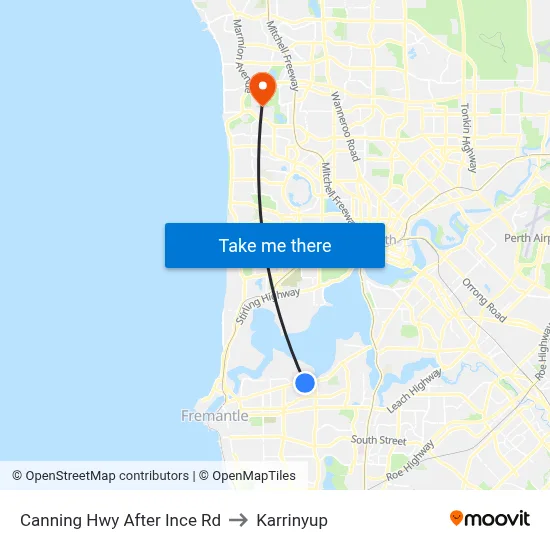 Canning Hwy After Ince Rd to Karrinyup map