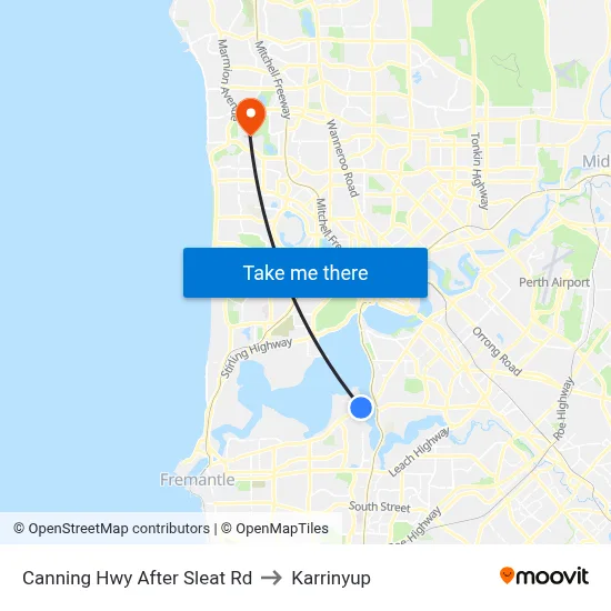 Canning Hwy After Sleat Rd to Karrinyup map
