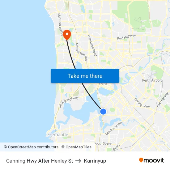 Canning Hwy After Henley St to Karrinyup map