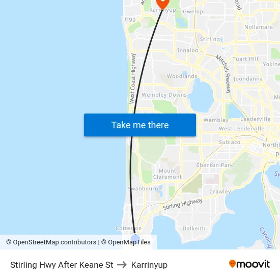 Stirling Hwy After Keane St to Karrinyup map