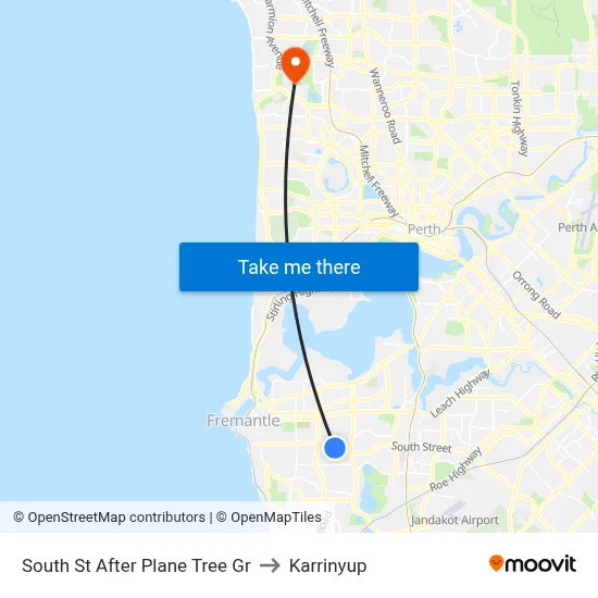 South St After Plane Tree Gr to Karrinyup map