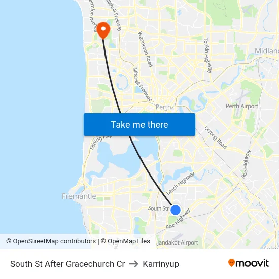 South St After Gracechurch Cr to Karrinyup map