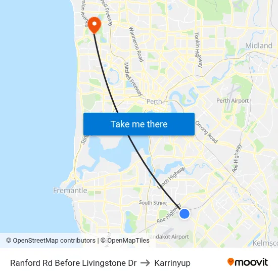 Ranford Rd Before Livingstone Dr to Karrinyup map