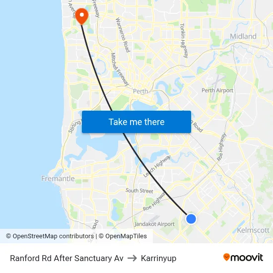 Ranford Rd After Sanctuary Av to Karrinyup map
