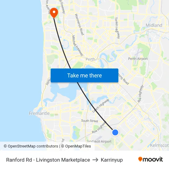 Ranford Rd - Livingston Marketplace to Karrinyup map