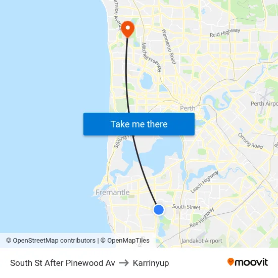 South St After Pinewood Av to Karrinyup map