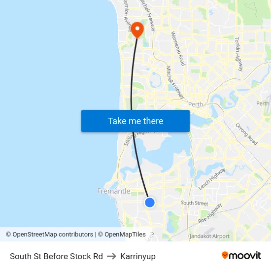 South St Before Stock Rd to Karrinyup map