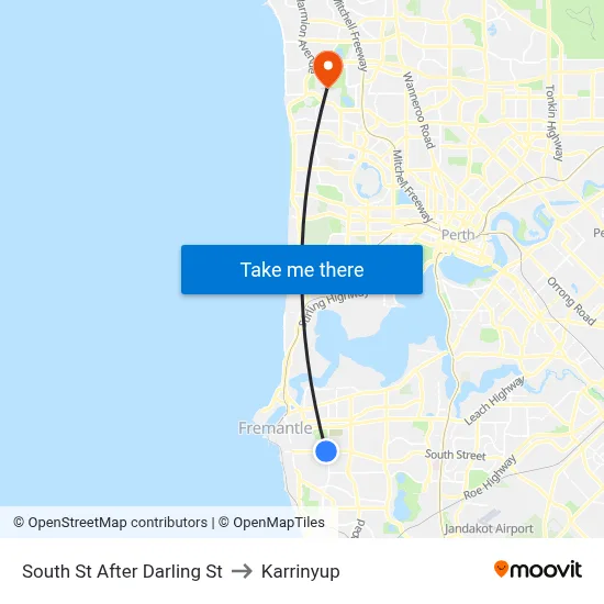 South St After Darling St to Karrinyup map