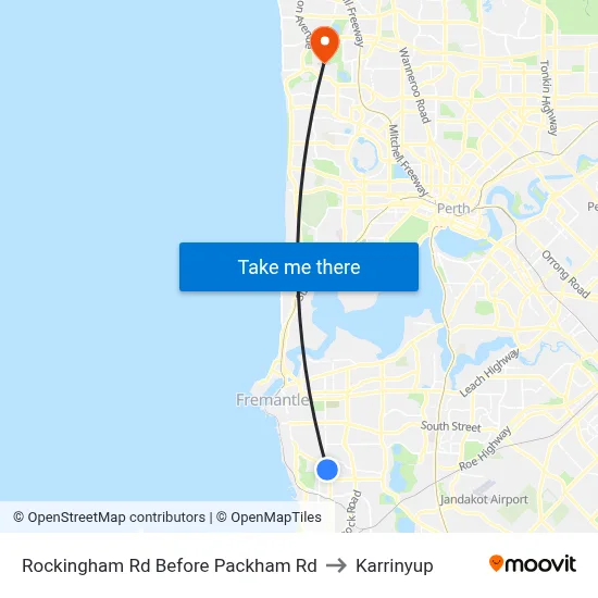 Rockingham Rd Before Packham Rd to Karrinyup map