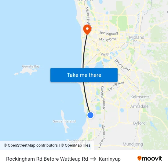 Rockingham Rd Before Wattleup Rd to Karrinyup map