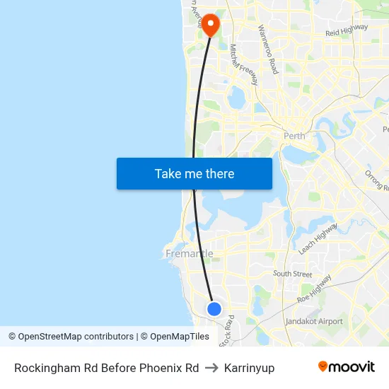 Rockingham Rd Before Phoenix Rd to Karrinyup map