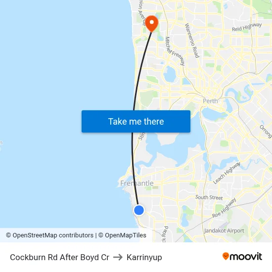 Cockburn Rd After Boyd Cr to Karrinyup map