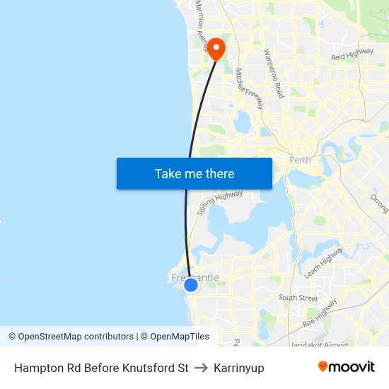 Hampton Rd Before Knutsford St to Karrinyup map