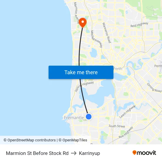 Marmion St Before Stock Rd to Karrinyup map