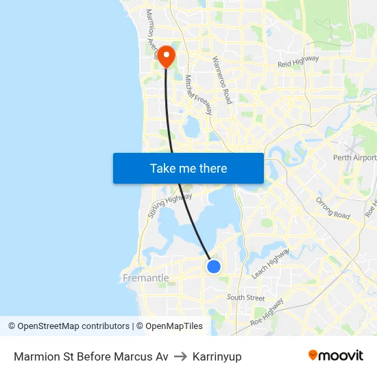 Marmion St Before Marcus Av to Karrinyup map