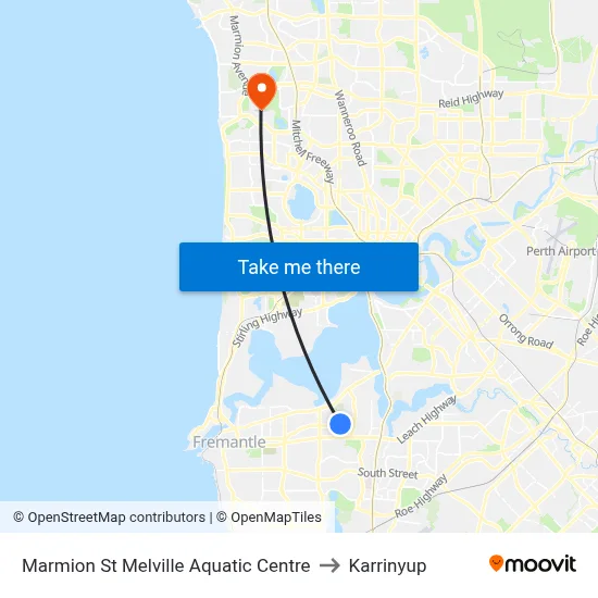 Marmion St Melville Aquatic Centre to Karrinyup map