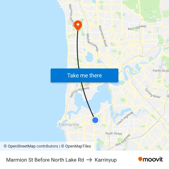 Marmion St Before North Lake Rd to Karrinyup map