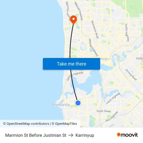Marmion St Before Justinian St to Karrinyup map