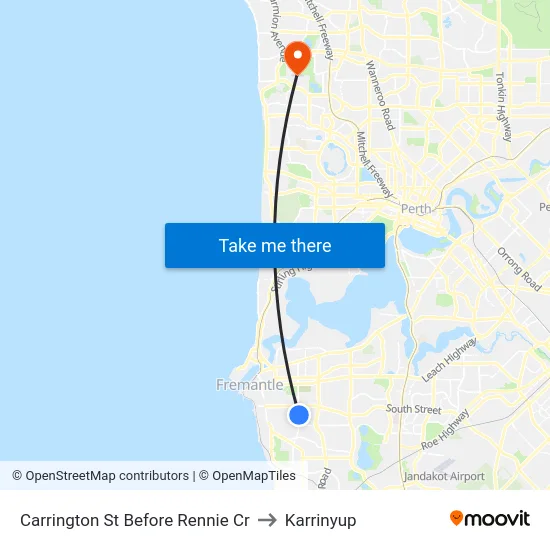 Carrington St Before Rennie Cr to Karrinyup map