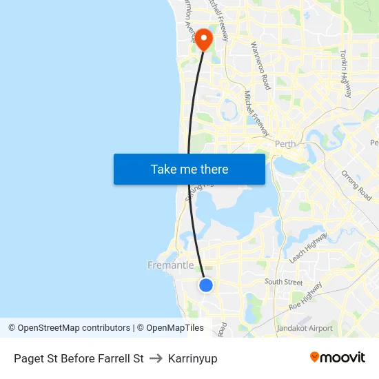 Paget St Before Farrell St to Karrinyup map
