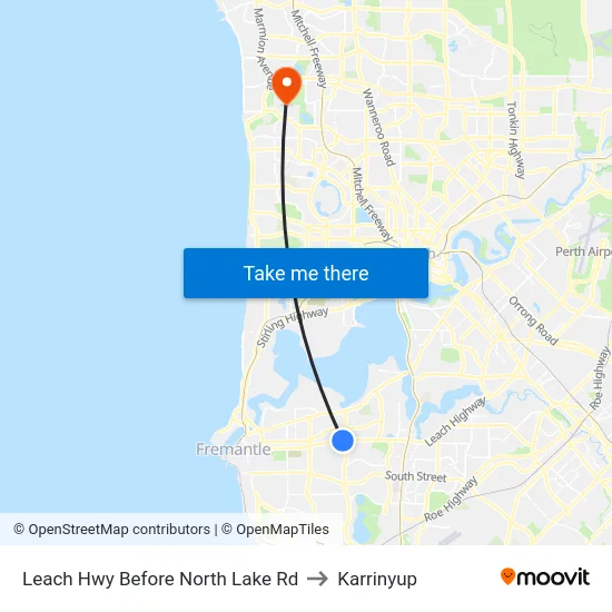 Leach Hwy Before North Lake Rd to Karrinyup map