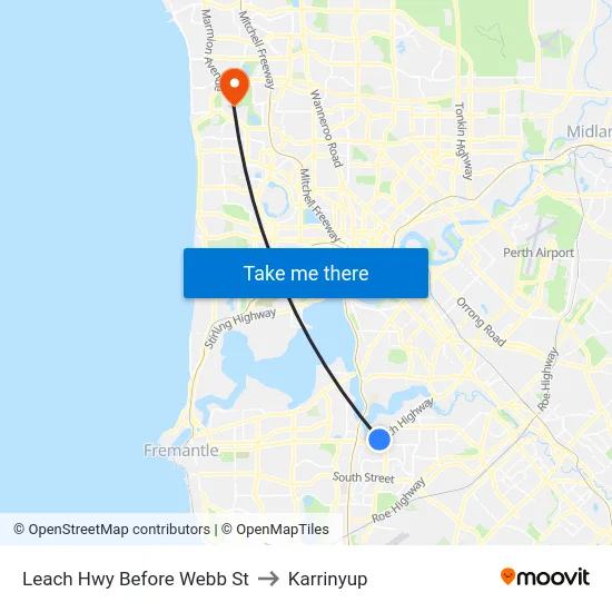 Leach Hwy Before Webb St to Karrinyup map