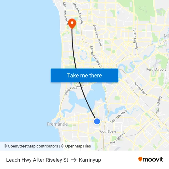 Leach Hwy After Riseley St to Karrinyup map
