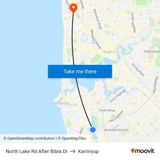 North Lake Rd After Bibra Dr to Karrinyup map