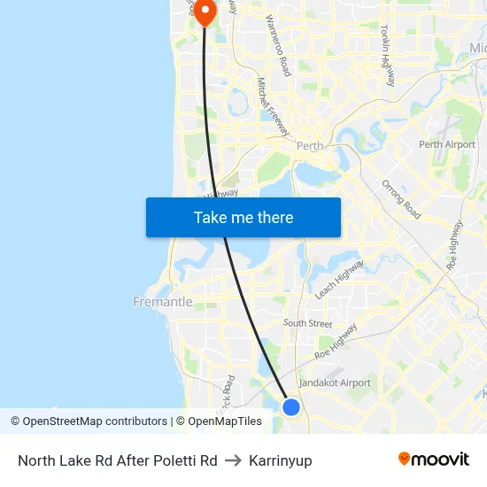 North Lake Rd After Poletti Rd to Karrinyup map