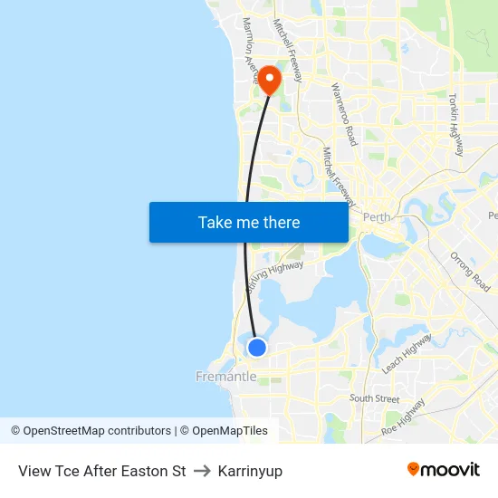 View Tce After Easton St to Karrinyup map