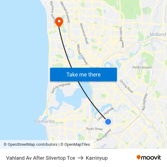 Vahland Av After Silvertop Tce to Karrinyup map