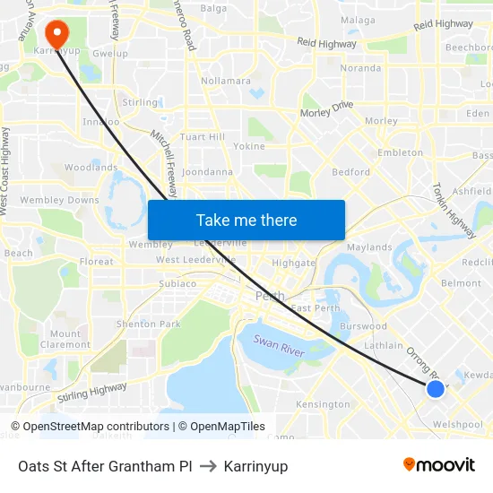 Oats St After Grantham Pl to Karrinyup map