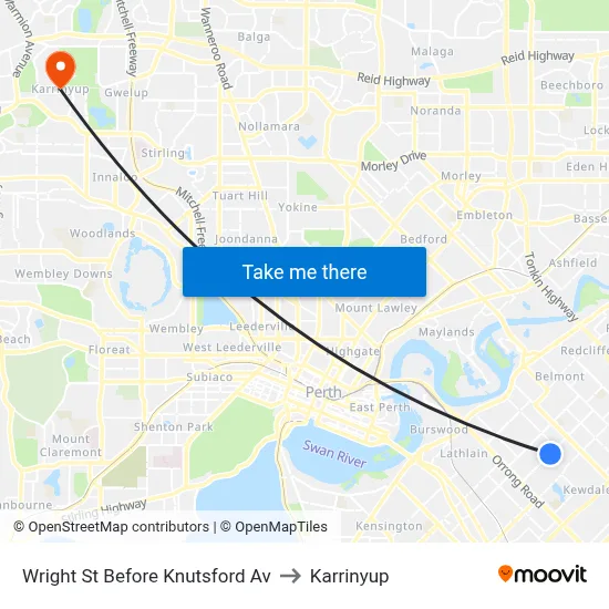 Wright St Before Knutsford Av to Karrinyup map