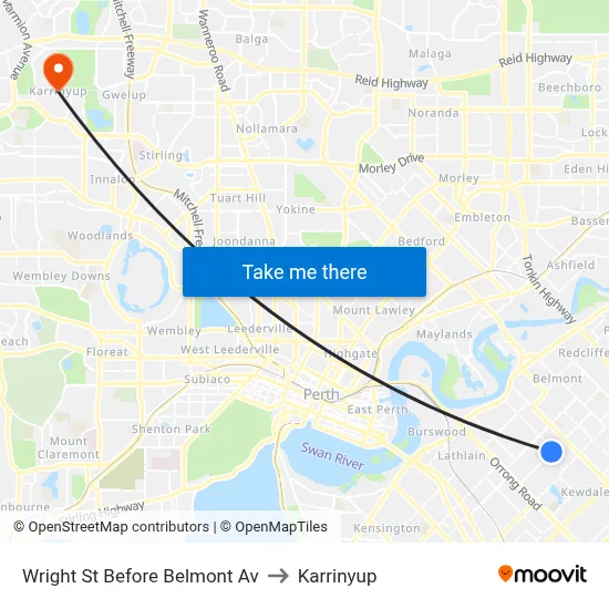 Wright St Before Belmont Av to Karrinyup map