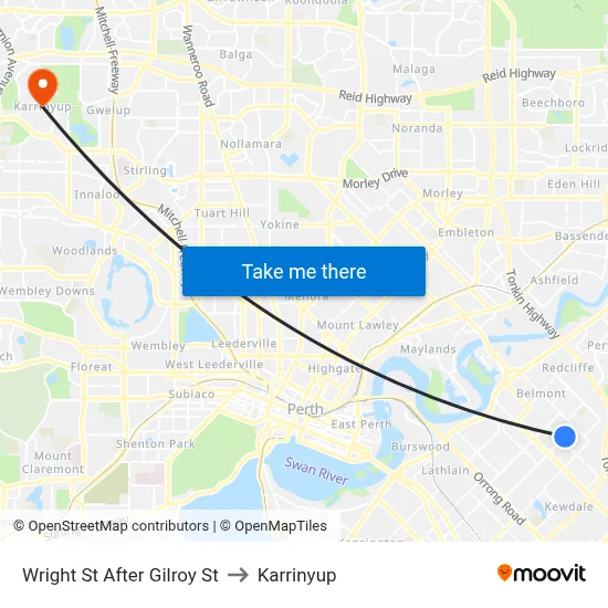 Wright St After Gilroy St to Karrinyup map