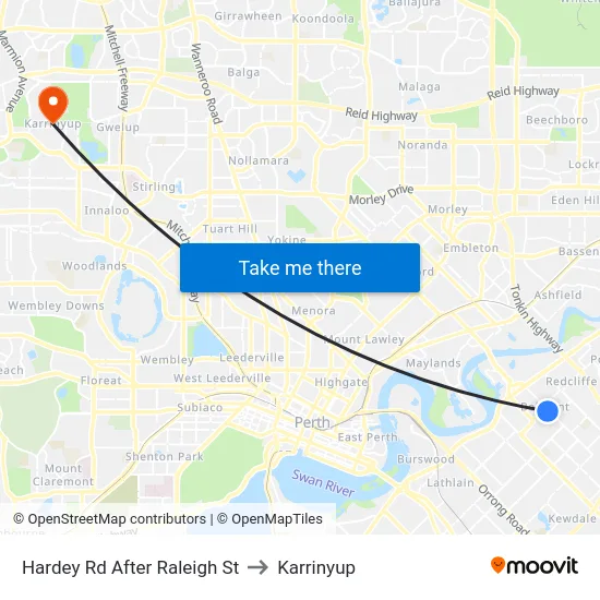 Hardey Rd After Raleigh St to Karrinyup map