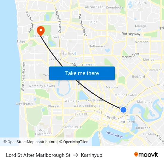 Lord St After Marlborough St to Karrinyup map