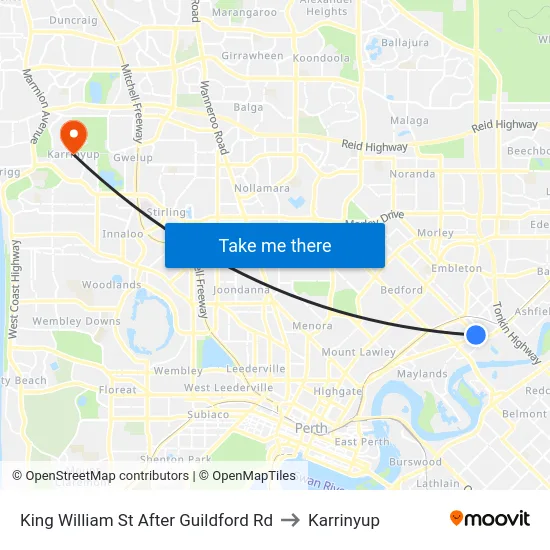 King William St After Guildford Rd to Karrinyup map