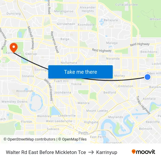 Walter Rd East Before Mickleton Tce to Karrinyup map