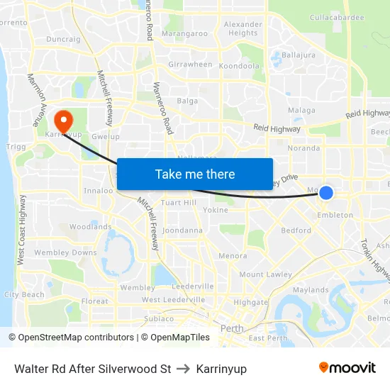 Walter Rd After Silverwood St to Karrinyup map