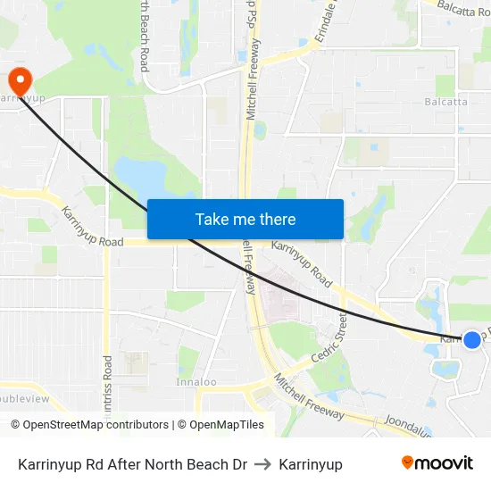 Karrinyup Rd After North Beach Dr to Karrinyup map