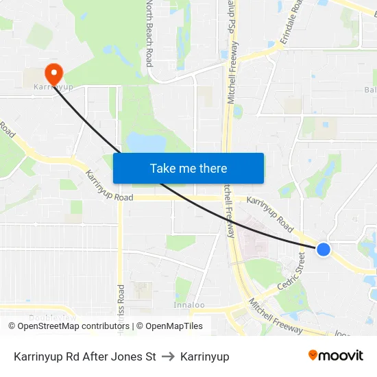 Karrinyup Rd After Jones St to Karrinyup map