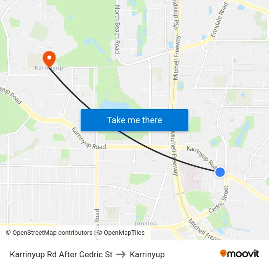 Karrinyup Rd After Cedric St to Karrinyup map
